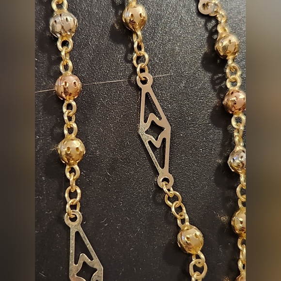 Solid 14K Yellow Gold Beaded Rosary Necklace weighs 12.56 Grams Brand new - Picture 12 of 16
